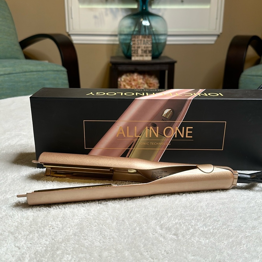 All In One Styling Tool Ionic Technology Straightener And Curling Iron ROSE GOLD